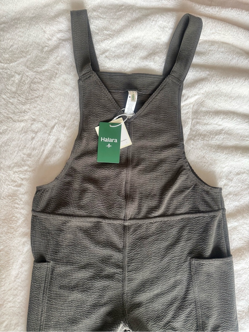Halara - V Neck Corduroy Casual Overalls with Pockets
